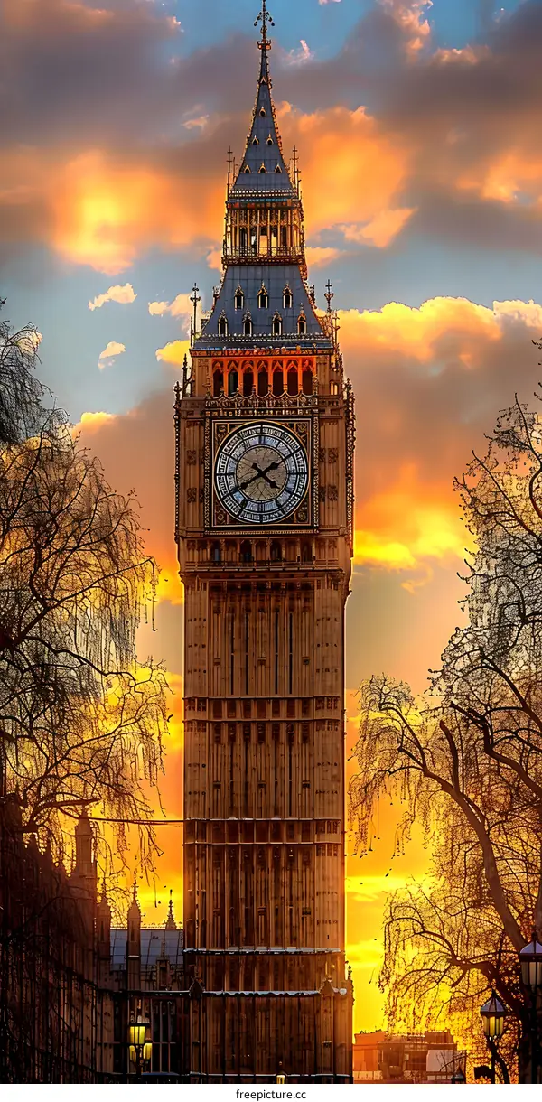 The Houses of Parliament and Big Ben in London, England