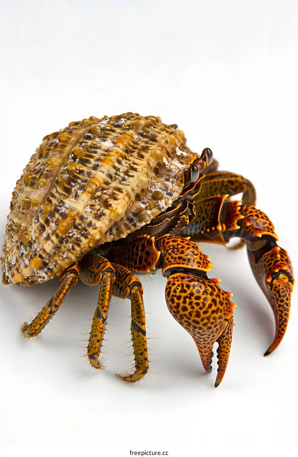 Hermit Crab on a White Background