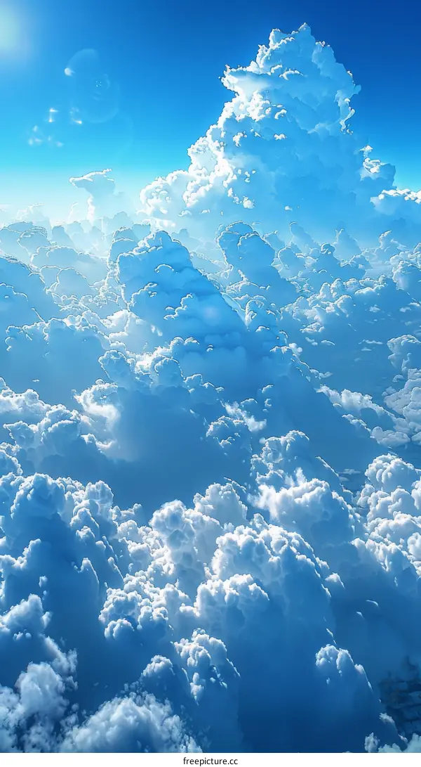 Stunning Blue Sky with Fluffy White Clouds