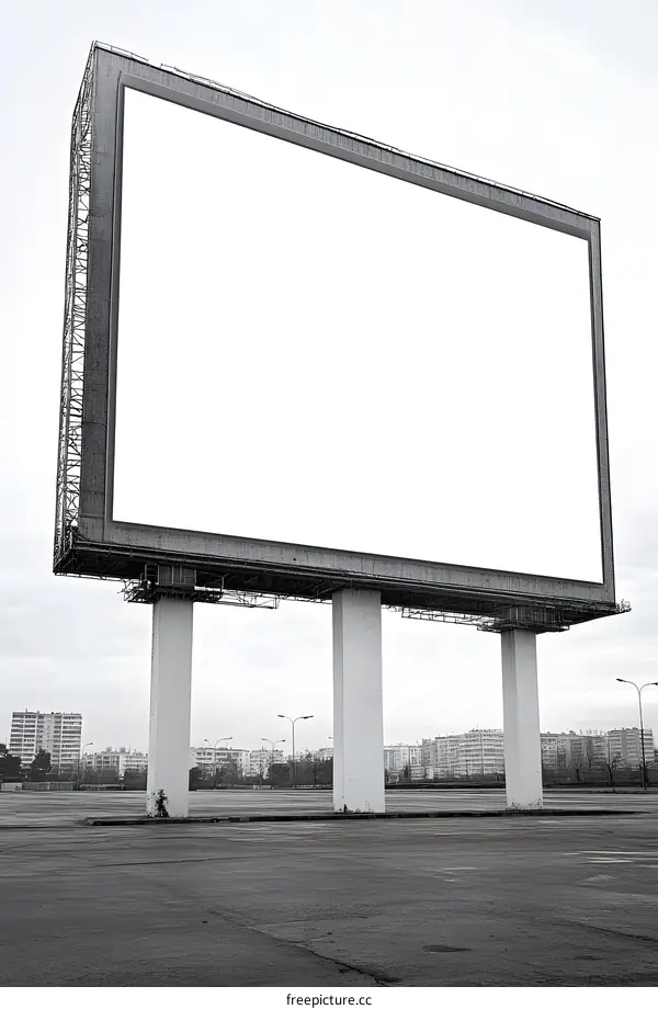 Blank Billboard In Urban Setting