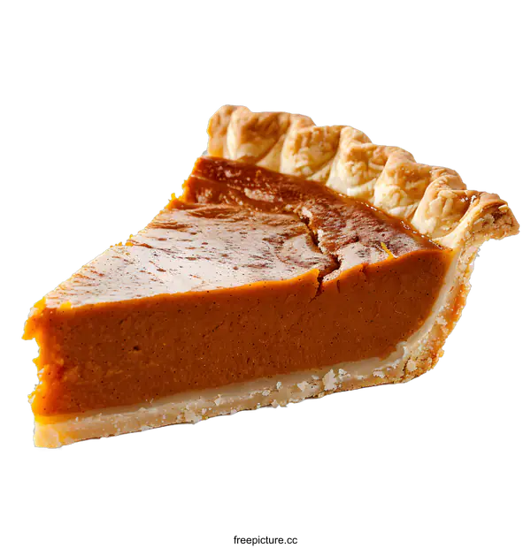 [Transparent Background PNG]Slice of Freshly Baked Pumpkin Pie