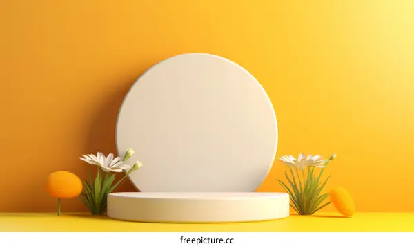 3D Rendering of a Flower Podium