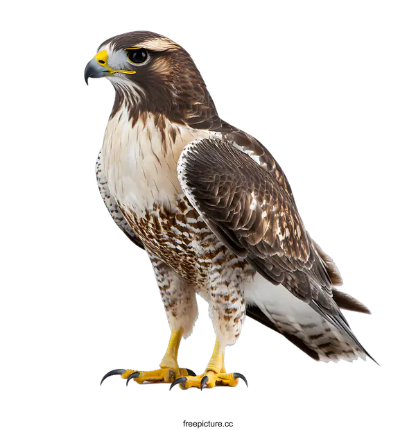 [Transparent Background PNG]Close Up of a Red Tailed Hawk with Yellow Feet