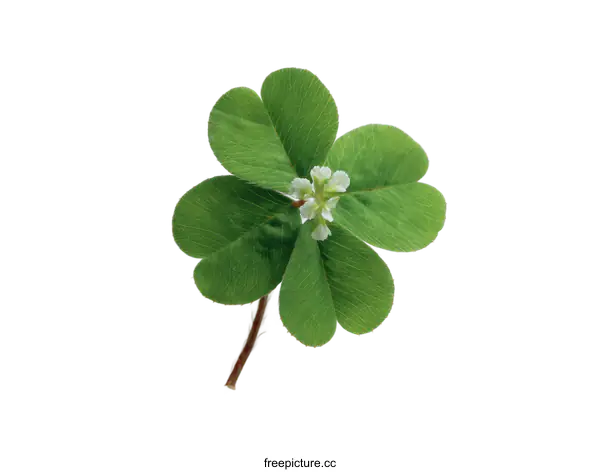 [Transparent Background PNG]Four-Leaf Clover Isolated on White Background