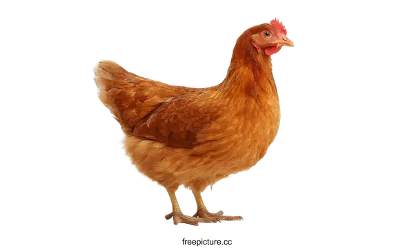 [Transparent Background PNG]Brown Hen Portrait on White Background
