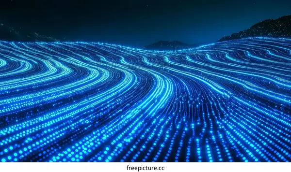 Abstract Digital Landscape at Night