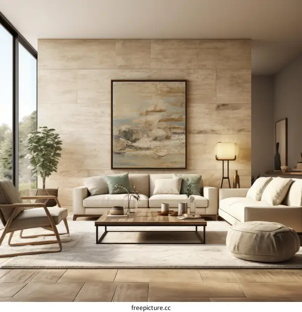 Modern minimalist living room interior design