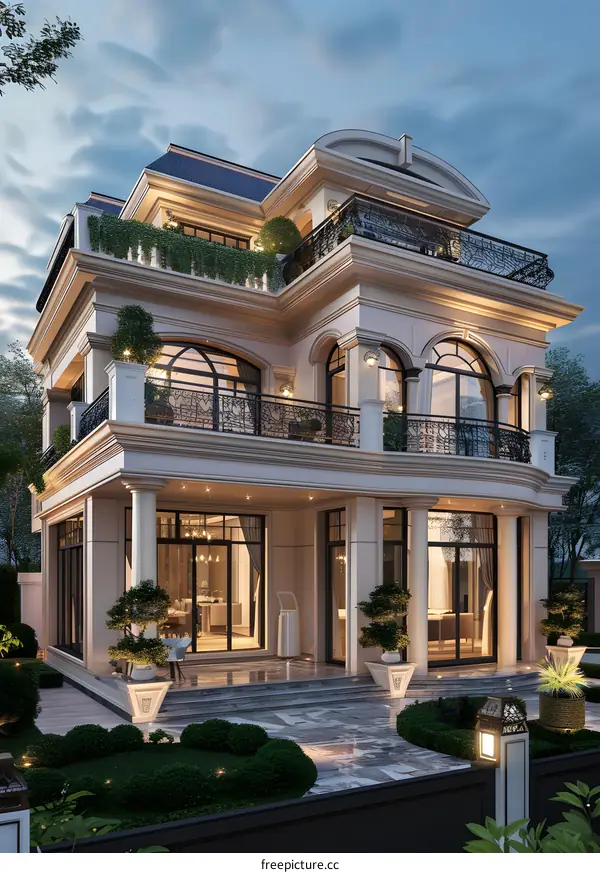 The 3-story villa renderings