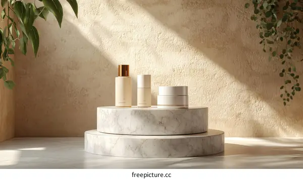 Elegant Cosmetic Product Display Stage