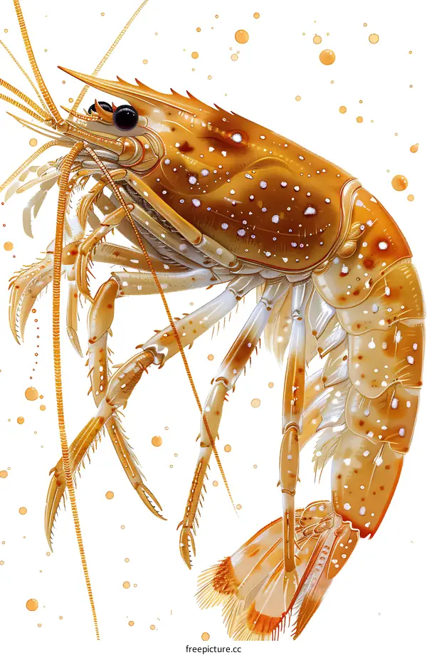 Golden Shrimp Illustration