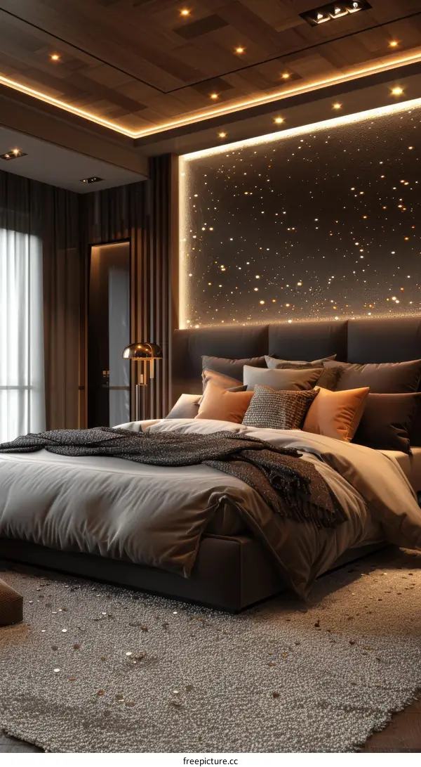 Sophisticated Bedroom with Night Sky Decor