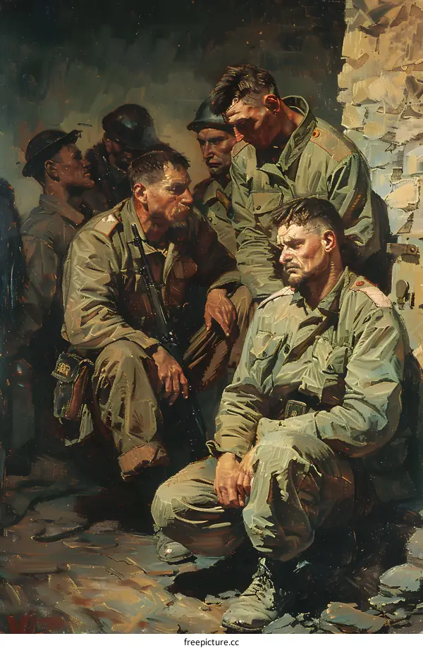 A group of soldiers in a room