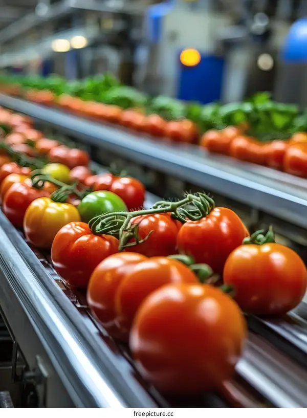 Tomato Production Line in a Food Processing Plant