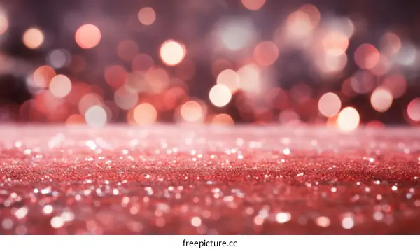 Ethereal Red Glitter Texture with Bokeh Lights
