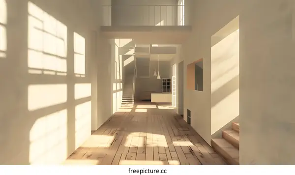 Sunlight Streaming Through The Windows Of A Modern Home