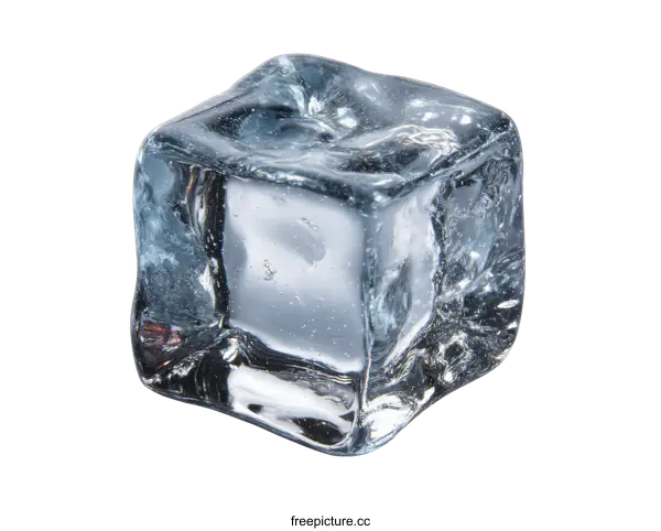[Transparent Background PNG]Closeup of a Single Ice Cube