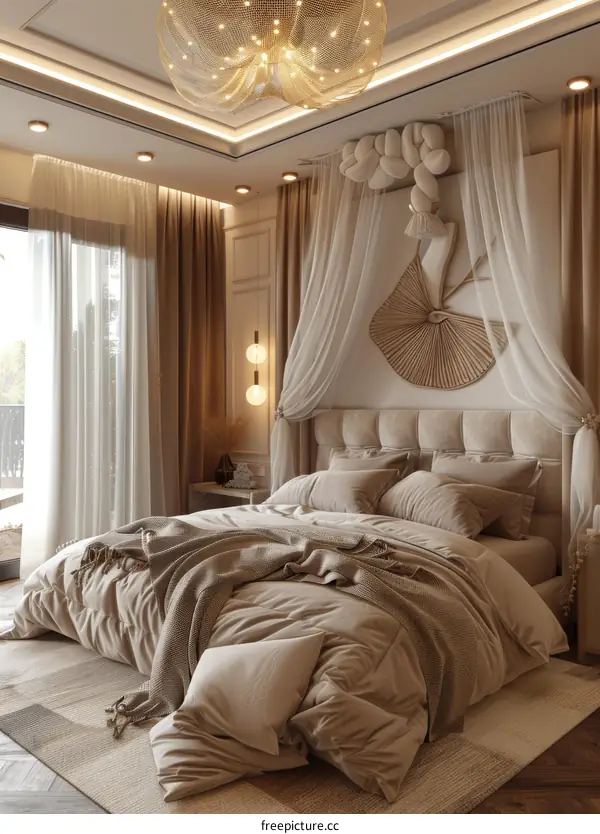 Elegant Beige Bedroom Interior Design
