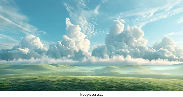 Expansive Grassland Under a Dramatic Sky