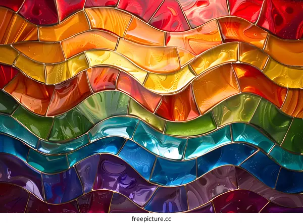 colorful wavy tiles