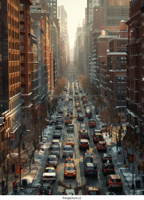 Traffic on Fifth Avenue in New York City