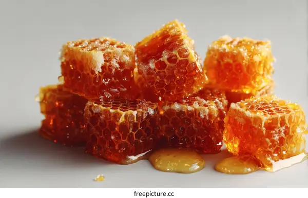 Honeycomb Pieces Close-up Display