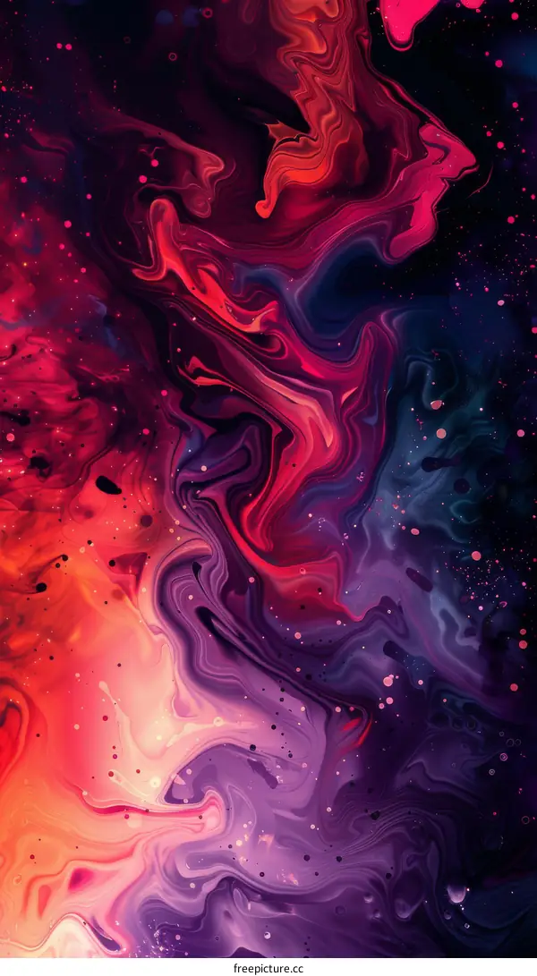 Abstract Colorful Liquid Painting
