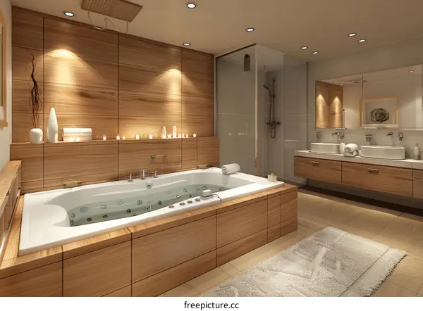 Modern Bathroom Interior Design With Bathtub
