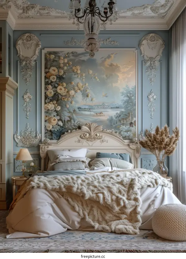 European-style bedroom with classic and romantic decoration