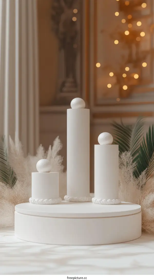 Elegant White Display Pedestal for Products