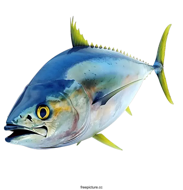 [Transparent Background PNG]Realistic Yellowfin Tuna Illustration
