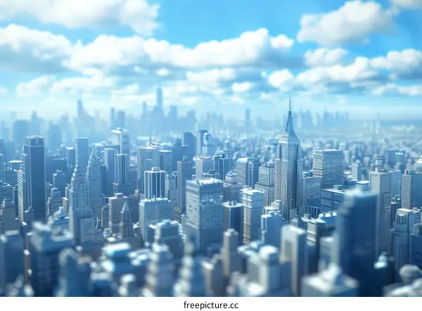 Aerial View of a Modern Metropolis Cityscape