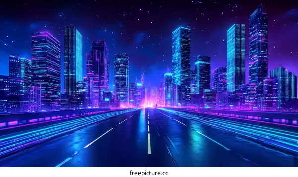 Neon Cityscape at Night