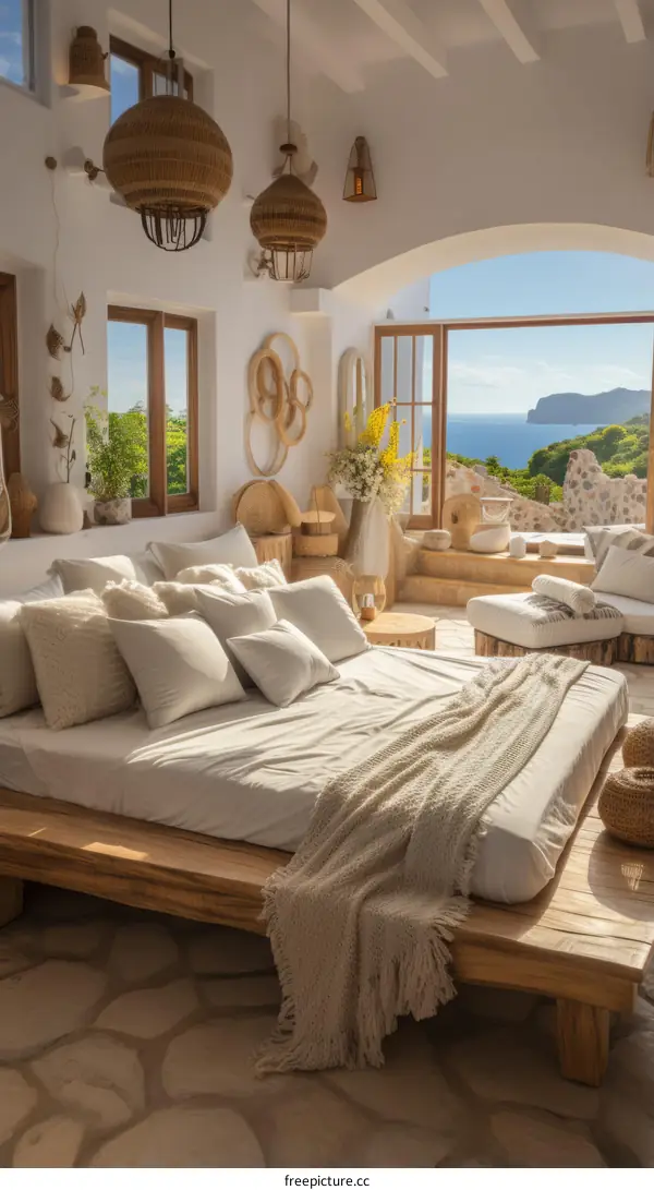 Modern Mediterranean Bedroom With Amazing Sea View