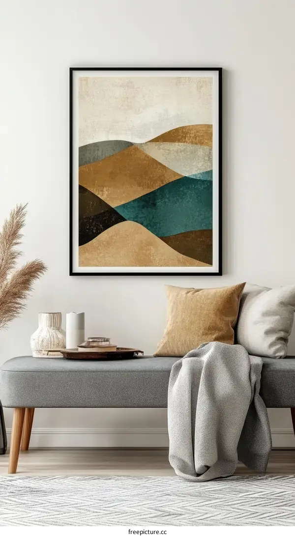 Abstract Mountain Landscape Illustration