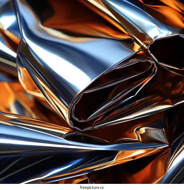 Crumpled Reflective Metal Sheet