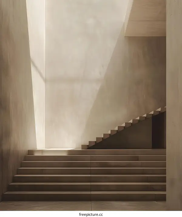 Minimalist Concrete Staircase with Natural Light