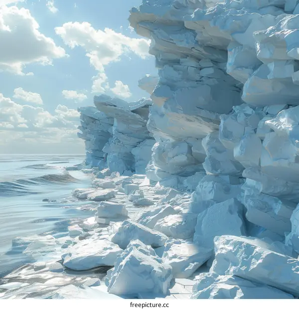 Massive Ice Cliff Extending into the Ocean