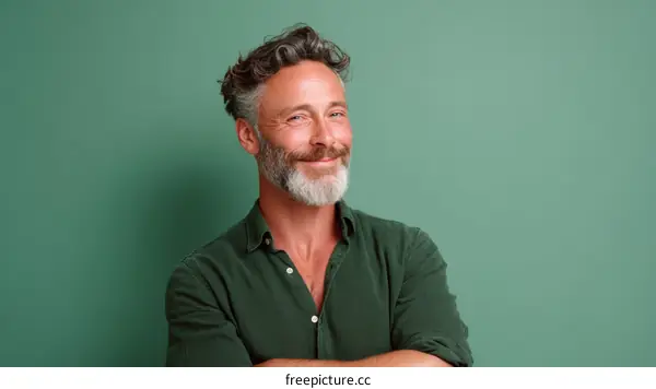 Portrait of a Smiling Middle-Aged Man