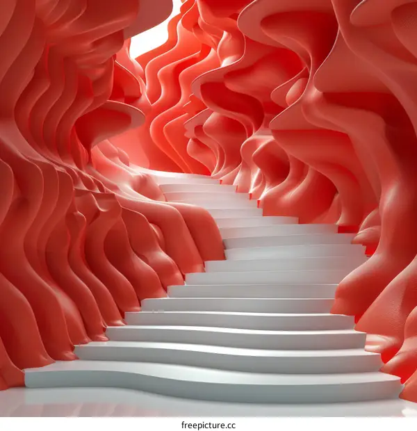 Abstract Coral Stairway