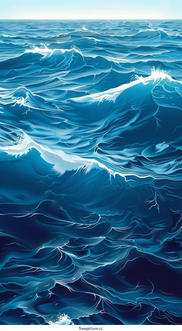 Captivating Ocean Waves in Azure Depths