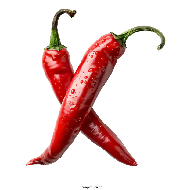 [Transparent Background PNG]Two red chili peppers on a white background