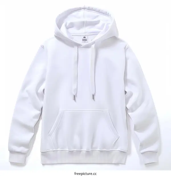 White Hoodie with Front Pocket