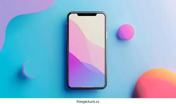 Smartphone Mockup With Abstract Background