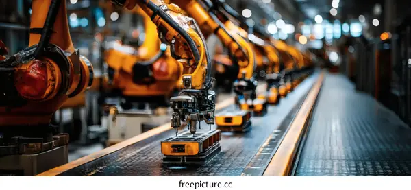 Automated Manufacturing Assembly Line with Robots