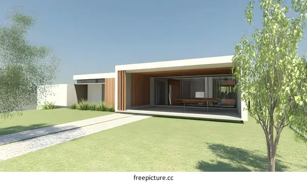 Modern House Exterior With Wooden Accents