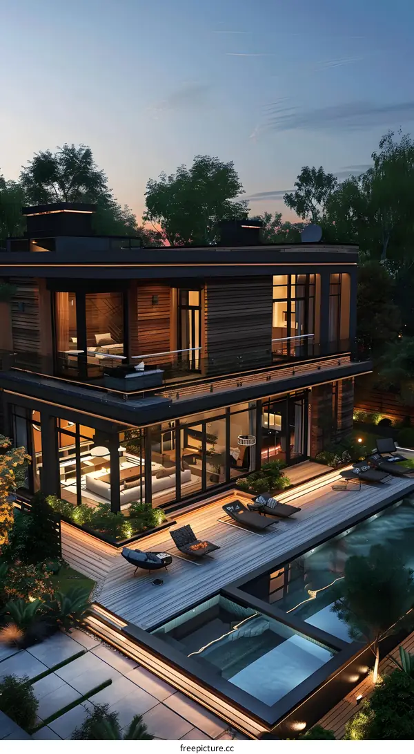 Modern house with swimming pool