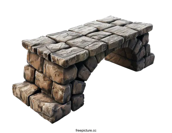 [Transparent Background PNG]3d rendering of a stone bench