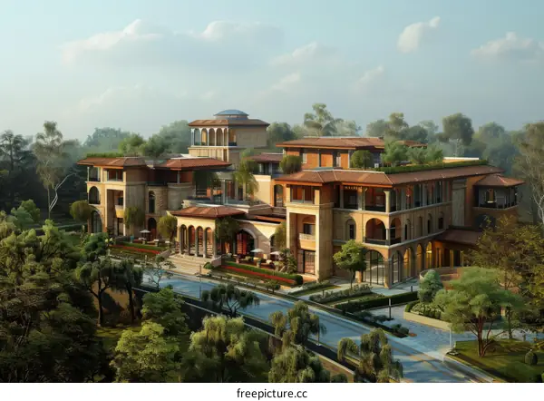 Luxury Mansion Estate with Lush Gardens