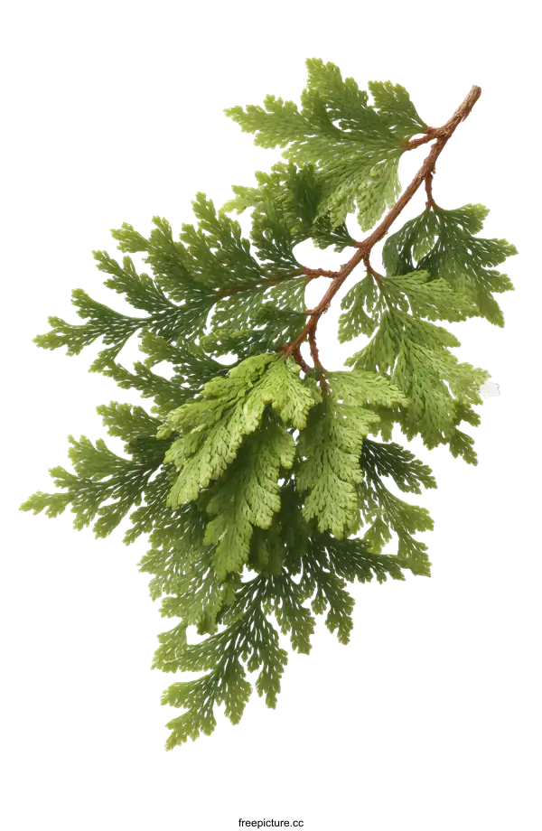 [Transparent Background PNG]Green Fern Branch Isolated on White Background