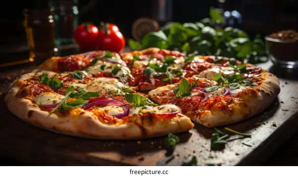 half eaten pizza on a wooden table